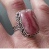 Zilveren ring Rhodochrosiet in bewerkte setting maat 17.7 mm