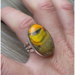 Zilveren ring met ovale Eclipse steen ring maat 16.5 mm
