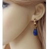 Vergulde creolen met Lapis Lazuli briolet