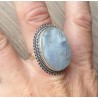 Zilveren ring met grote regenboog Maansteen maat 18 mm