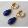 Vergulde creolen met Lapis Lazuli briolet