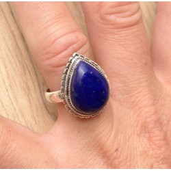 Zilveren ring gezet met Lapis Lazuli ring maat 18 mm