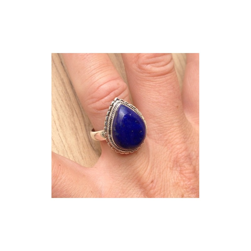Zilveren ring gezet met Lapis Lazuli ring maat 18 mm