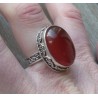 Zilveren ring met Carneool gezet in bewerkte setting 18 mm