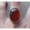 Zilveren ring met Carneool gezet in bewerkte setting 18 mm