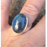 Zilveren ring gezet met Labradoriet ring maat 16.7 mm
