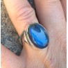 Zilveren ring gezet met Labradoriet ring maat 16.7 mm