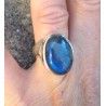 Zilveren ring gezet met Labradoriet ring maat 16.7 mm