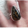 Zilveren ring met druppelvorm Pilbara Jaspis maat 17.3 mm