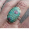 Zilveren ring met ovale Robijn in Fuchsiet ring maat 19.3 mm
