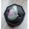 Zilveren ring met druppelvorm Robijn in Fuchsiet maat 17.5 mm