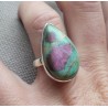 Zilveren ring met druppelvorm Robijn in Fuchsiet maat 17.5 mm