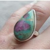 Zilveren ring met druppelvorm Robijn in Fuchsiet maat 17.5 mm