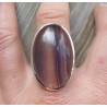 Zilveren ring met grote ovale Fluoriet ring maat 18.5 mm