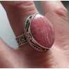 Zilveren ring brede marquise Rhodochrosiet bewerkte setting 18 m