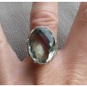Zilveren ring met groene Amethist in bewerkte setting maat 17.5