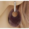 Zilveren oorbellen met ovale Amethist quartz hanger