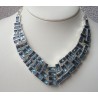Zilveren ketting gezet met blauwe Topazen