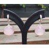 Zilveren oorbellen / creolen met roze Chalcedoon