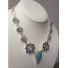 Zilveren ketting met Larimar, blauw Topaas en Ioliet kwarts