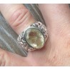 Zilveren ring gouden Rutielkwarts met open bewerkte band 17.3 mm