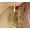 Zilveren oorbellen met ovale hanger van groene Amethist quartz