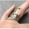 Zilveren ring gezet met Amethist en Peridot ring maat 18.5 mm