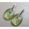 Zilveren oorbellen met ovale hanger van groene Amethist quartz