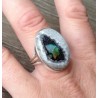 Zilveren ring gezet met Ethiopische Opaal ring maat 19 mm