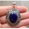 Zilveren hanger met cabochon geslepen Lapis Lazuli