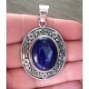 Zilveren hanger met cabochon geslepen Lapis Lazuli