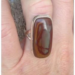 Zilveren ring rechthoekige Noreena Jaspis maat 17.3 mm