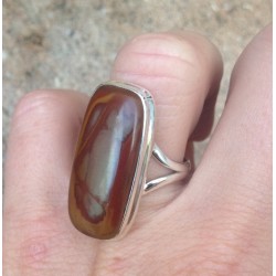 Zilveren ring rechthoekige Noreena Jaspis maat 17.3 mm