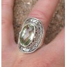 Zilveren ring gezet met groene Amethist ring maat 18 mm
