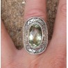 Zilveren ring gezet met groene Amethist ring maat 18 mm