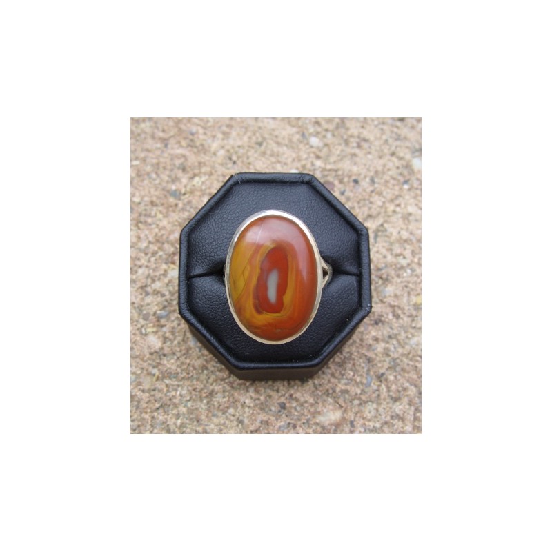 Zilveren ring met brede ovale Noreena Jaspis 20 mm