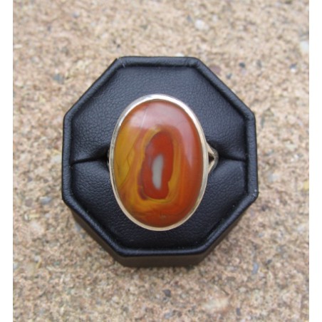 Zilveren ring met brede ovale Noreena Jaspis 20 mm