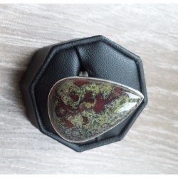 Zilveren ring gezet met Drakenbloed Jaspis maat 18 mm