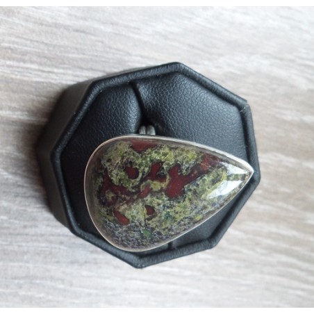 Zilveren ring gezet met Drakenbloed Jaspis maat 18 mm