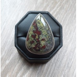 Zilveren ring gezet met Drakenbloed Jaspis maat 18 mm
