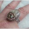 Zilveren ring met Laguna Lace Agaat in bewerkte setting 18 mm