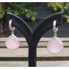Zilveren oorbellen / creolen met roze Chalcedoon