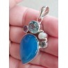 Zilveren hanger met Chalcedoon, Amethist en Topaas