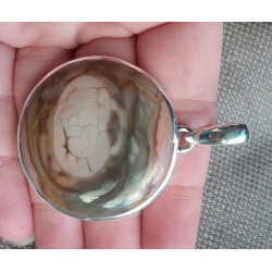 Zilveren hanger gezet met grote ronde Imperial Jaspis