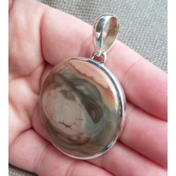 Zilveren hanger gezet met grote ronde Imperial Jaspis