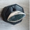 Zilveren ring gezet met ovale Mosagaat maat 18 mm