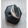 Zilveren ring gezet met ovale Mosagaat maat 18 mm