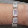 Zilveren armband gezet met rechthoekige facet Maanstenen