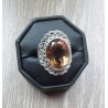 Zilveren ring met Citrien gezet in bewerkte setting 17.3 mm