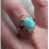 Zilveren ring gezet met Larimar en multi edelsteen 18 mm